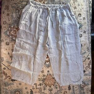 Ivan Grundahl Linen Barrel Leg Oversized Pants Artsy Comfy Loose fit Bottoms 38